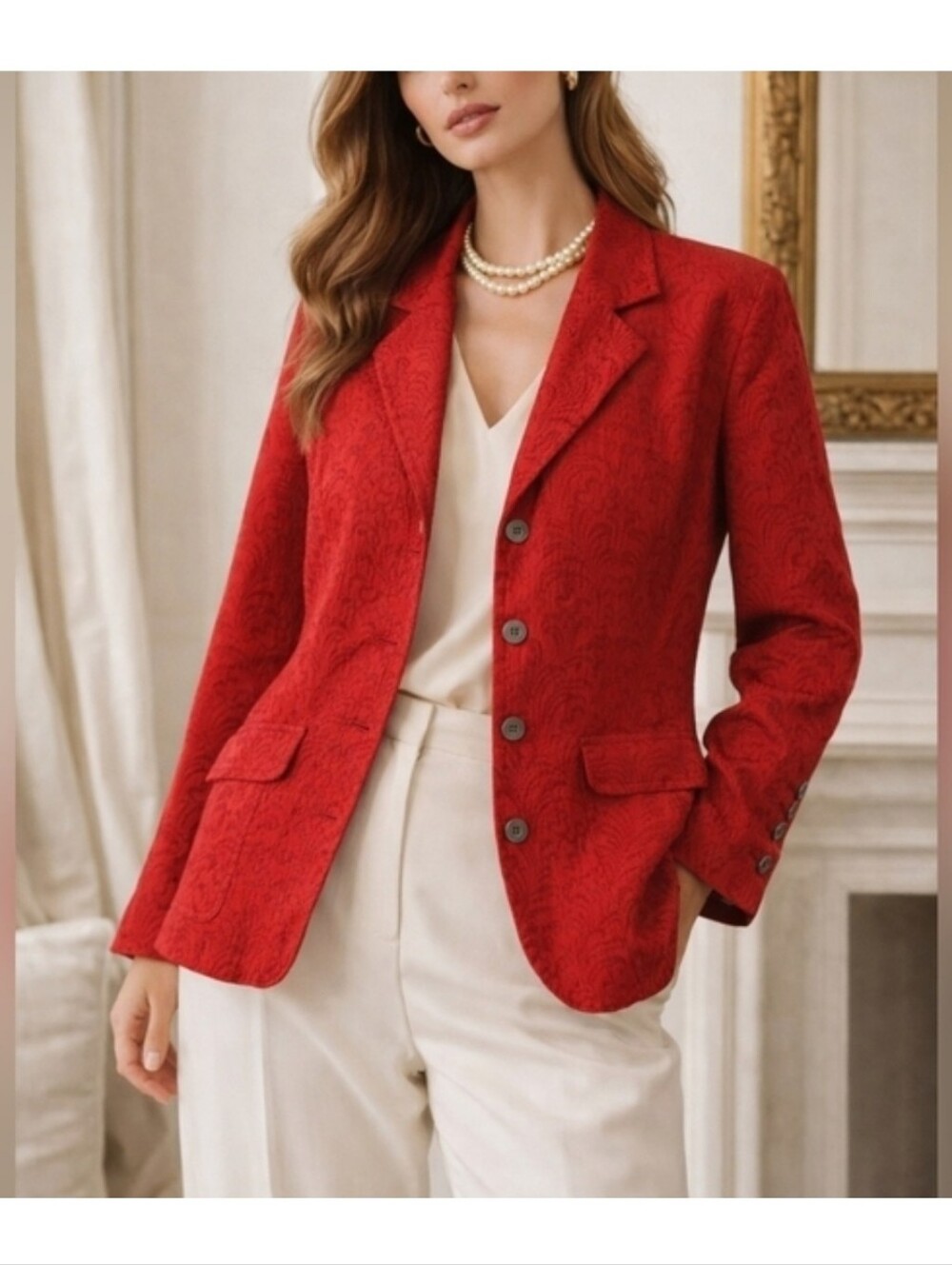 Chico's Textured Silk Blazer